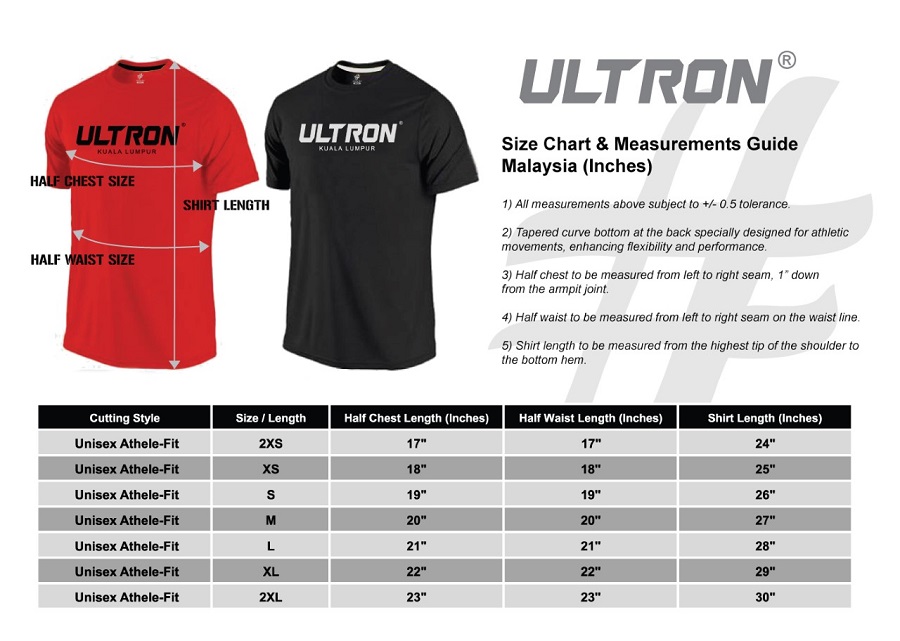 T-shirt Sizing Chart