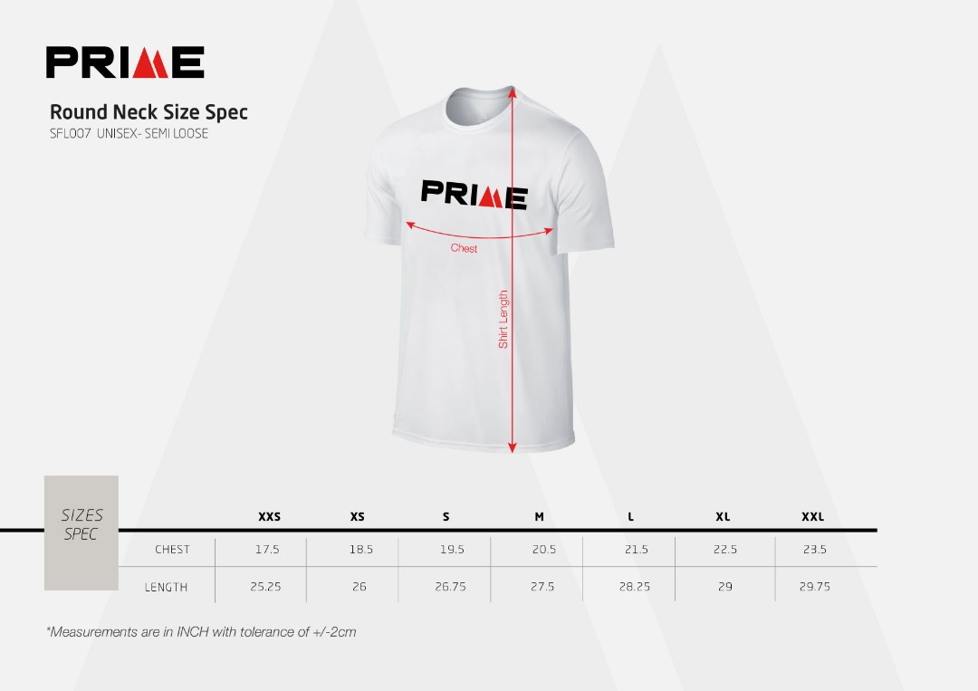 T-shirt Sizing Chart