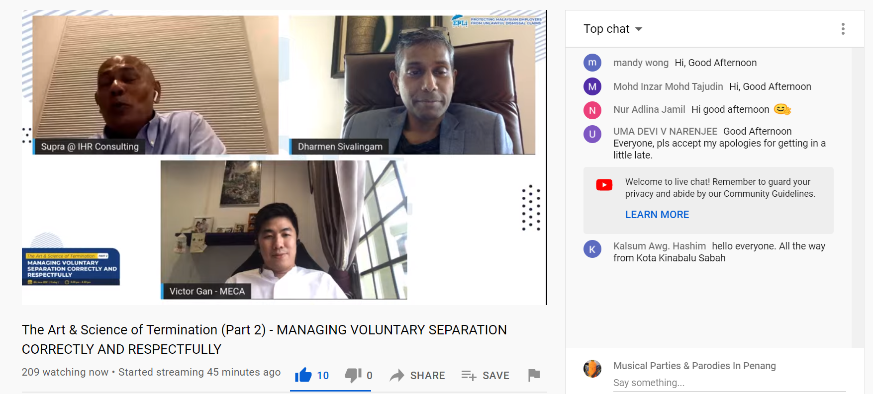 Art Science of Termination Live Session