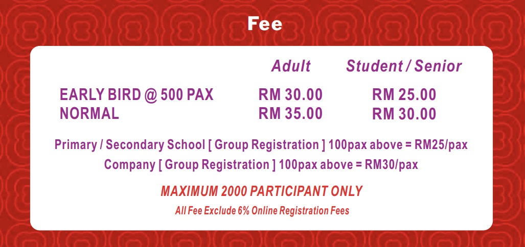 CNY Run 2023 - Johor Fees