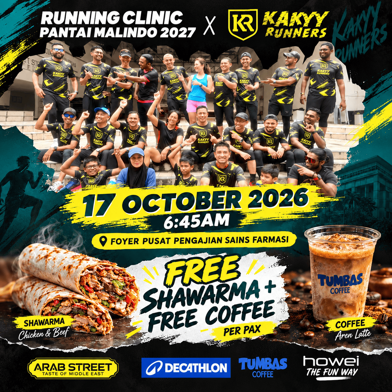 Running Clinic PMHM 2027 X Kakyy Runners charity participants at Foyer