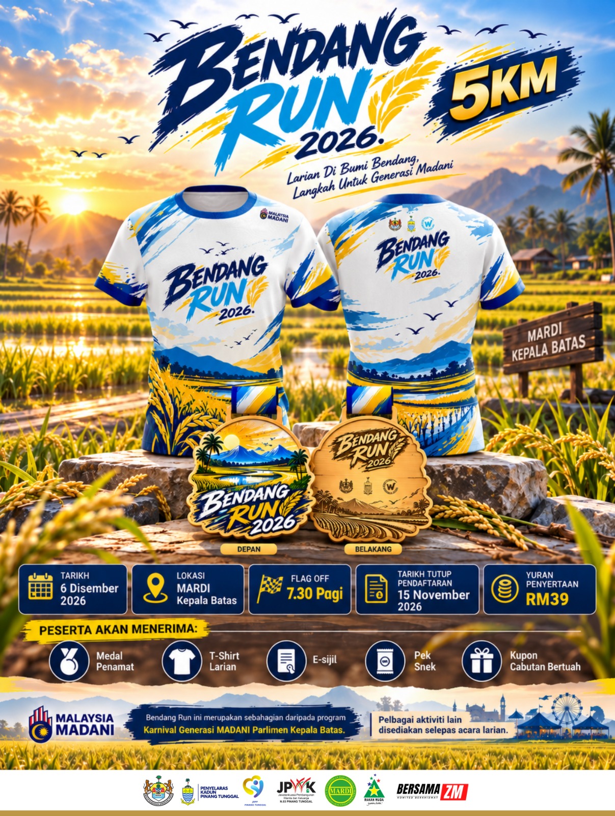 Bendang Run 2026 walkers at Mardi