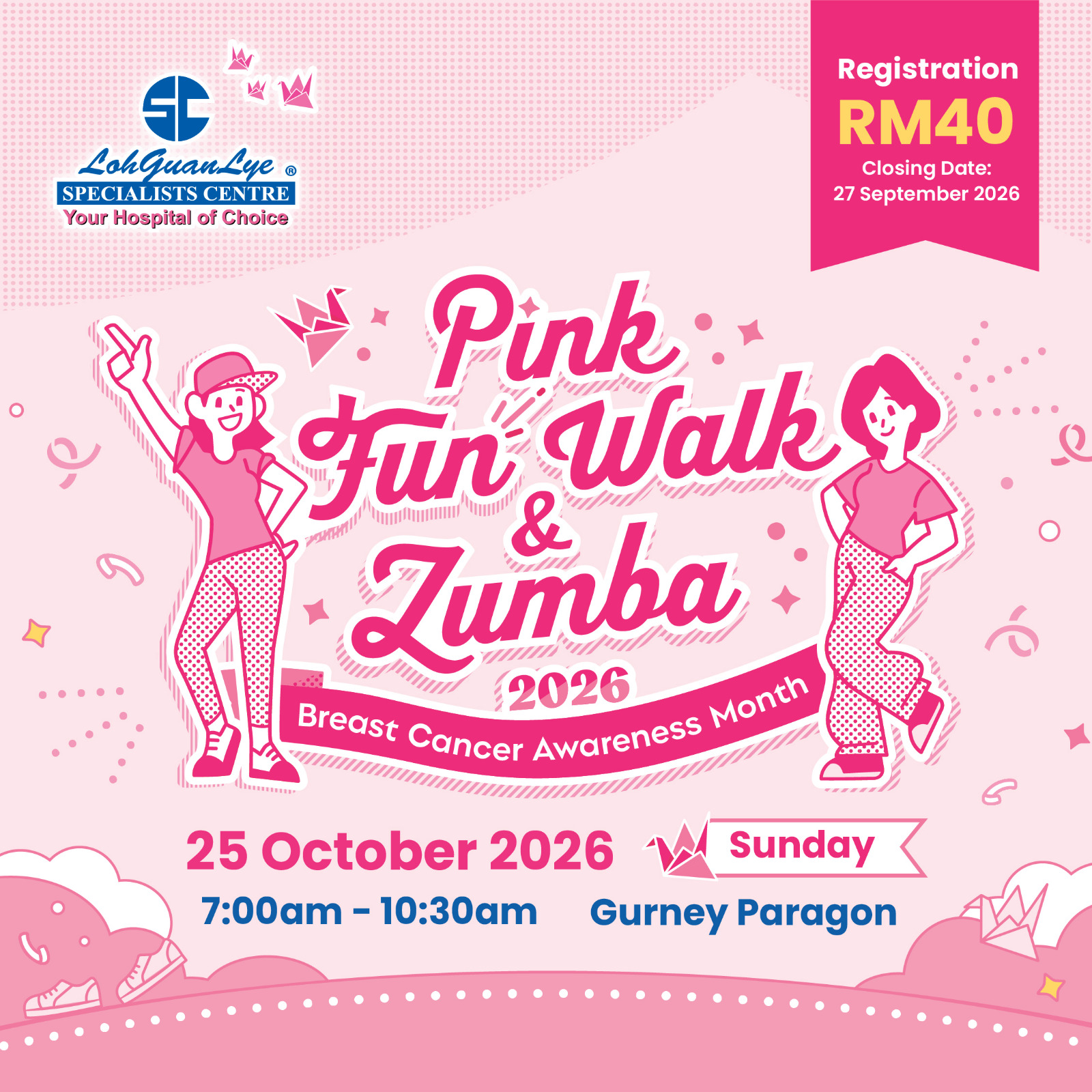 Pink Fun Walk & Zumba 2026 - Breast Cancer Awareness Month (Corporate Group) banner
