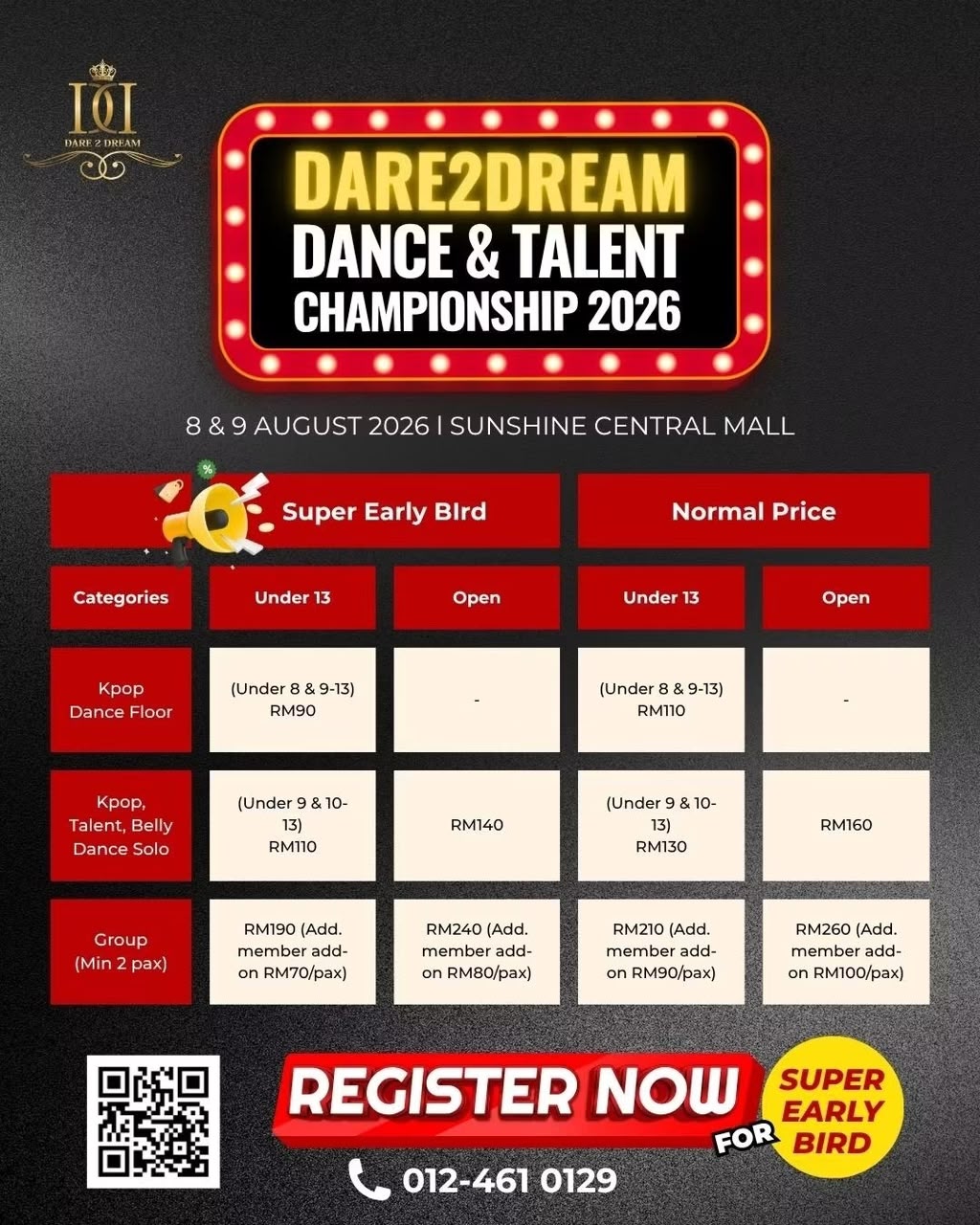 DARE2DREAM DANCE & TALENT CHAMPIONSHIP 2026 banner