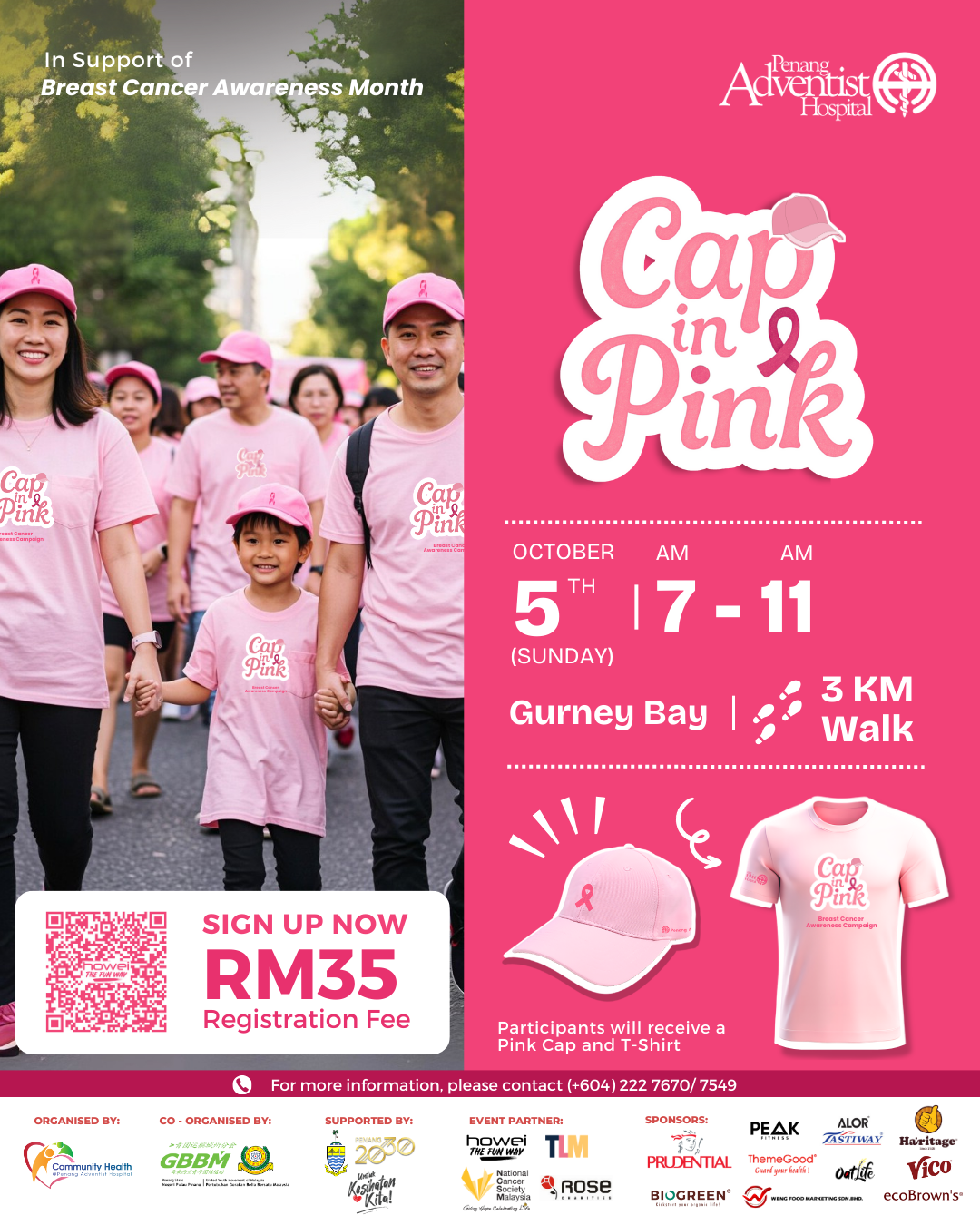 "Cap in Pink" Walk - Breast Cancer Awareness Campaign banner