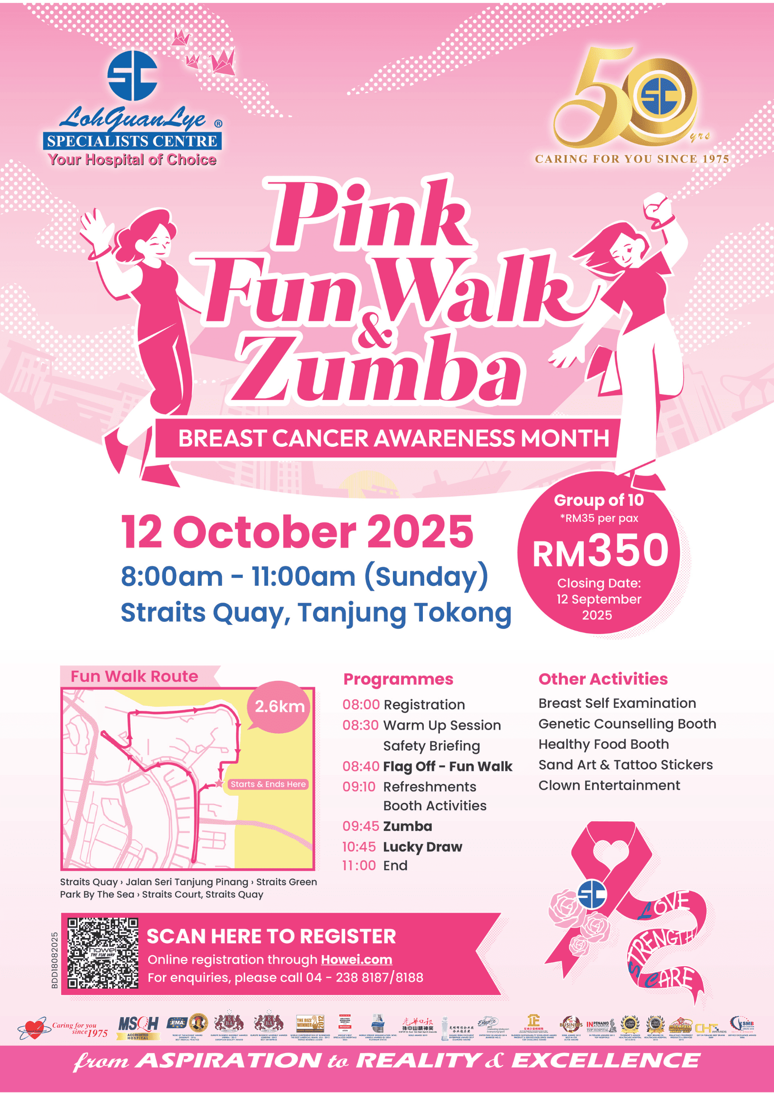 Pink Fun Walk & Zumba 2025 - Breast Cancer Awareness Month (Corporate Group) banner