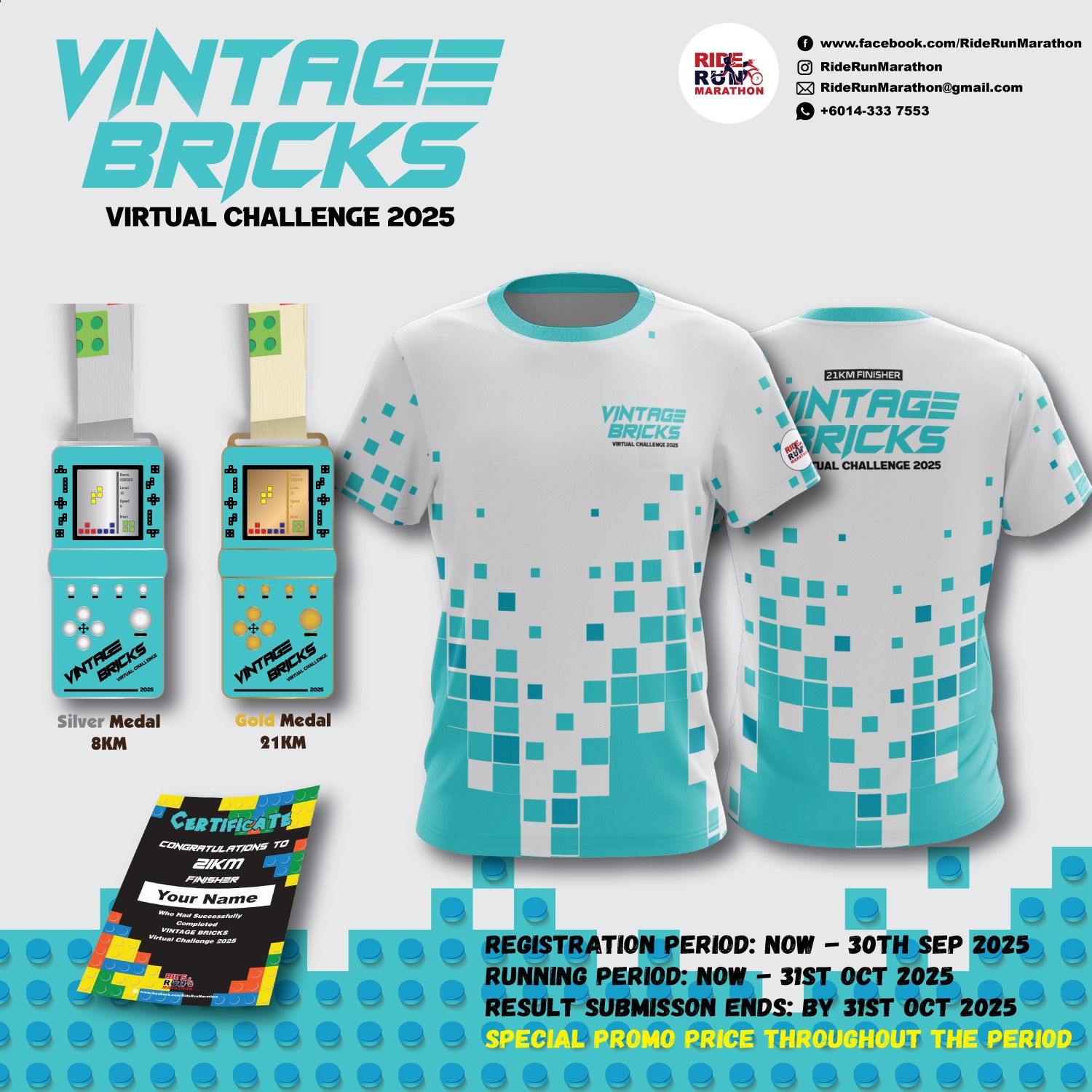 Vintage Bricks Virtual Run banner
