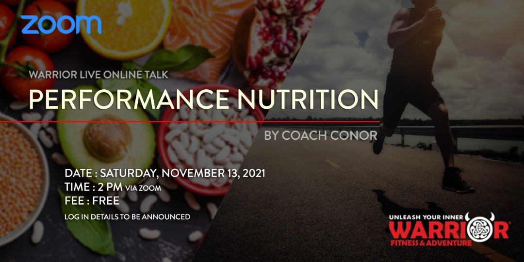 Warrior Live Online Talk - Performance Nutrition banner