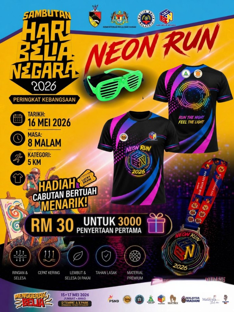 Hari Belia Negara - Neon Run 2026 banner