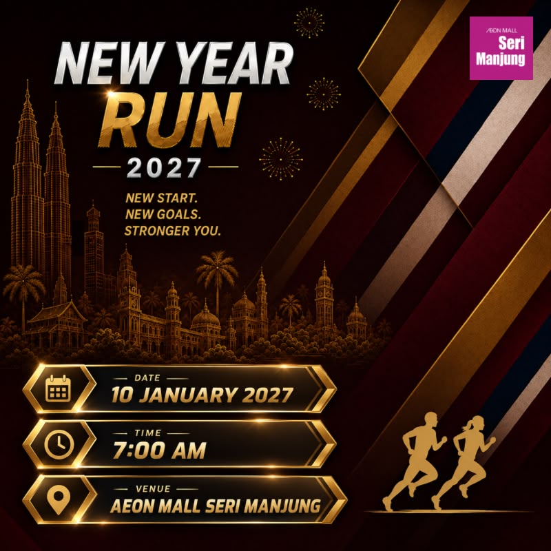 NEW YEAR RUN 2027 - SERI MANJUNG participants at Aeon Mall Seri Manjung
