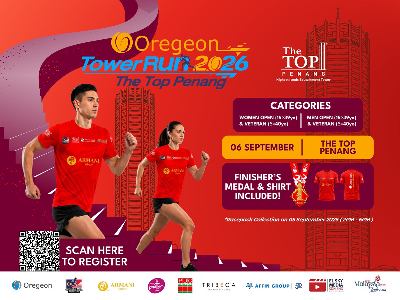 Oregeon TowerRun 2026 @ The TOP Penang participants at Komtar