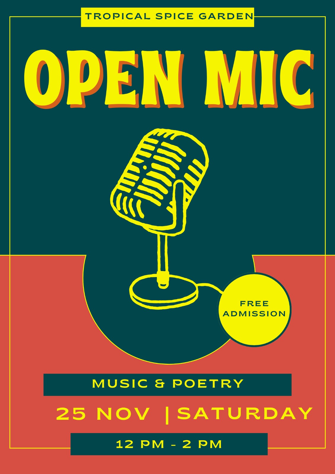 Tropical Spice Garden Open Mic banner