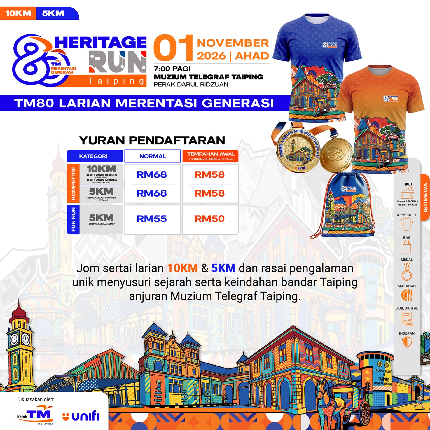 TM80 Larian Merentasi Generasi participants at Muzium Telegraf Taiping