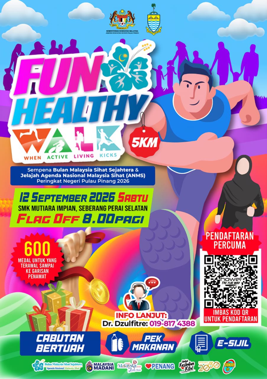 Fun Healthy Walk 2026 participants at SMK Mutiara Impian