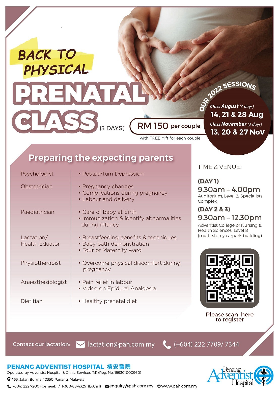 Prenatal Class 2022 Penang Adventist Hospital banner
