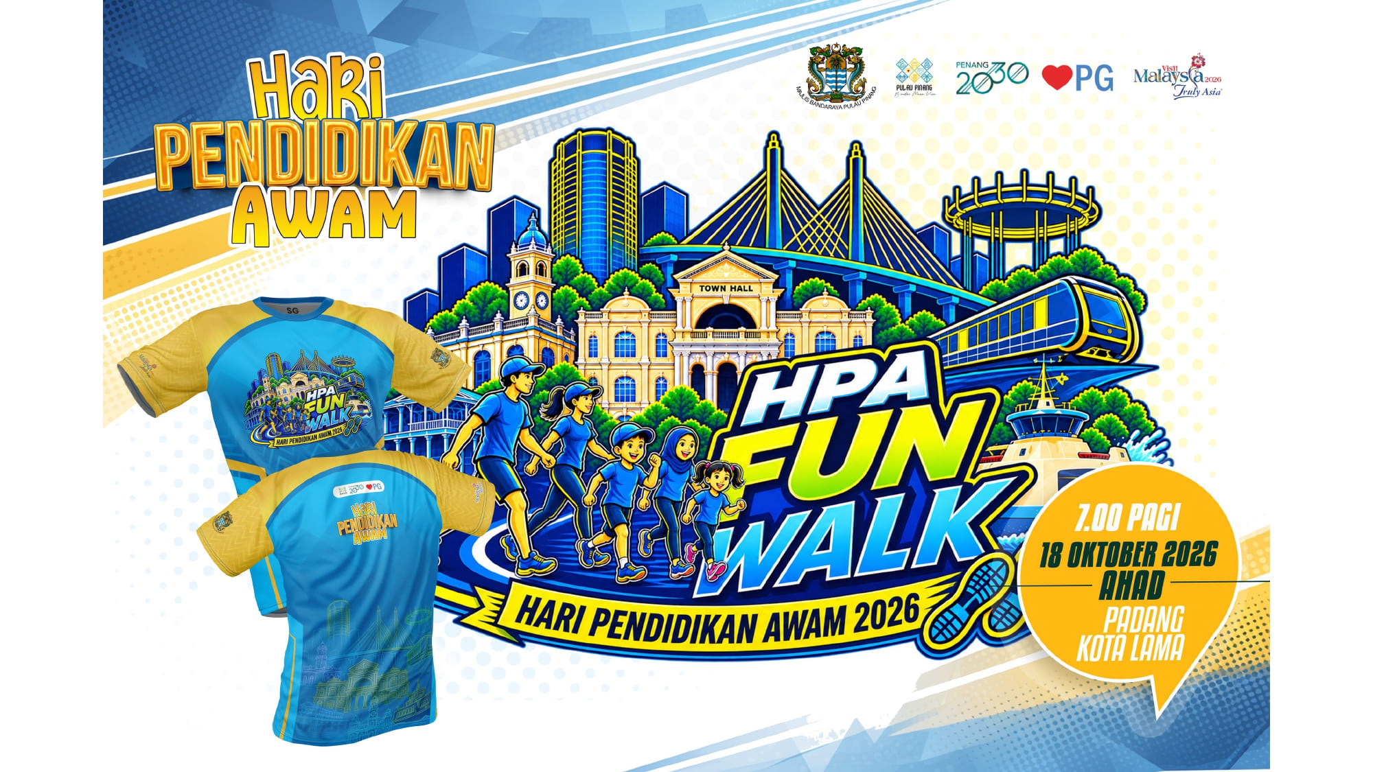 HPA Fun Walk - Hari Pendidikan Awam 2026 walkers at Padang Kota Lama