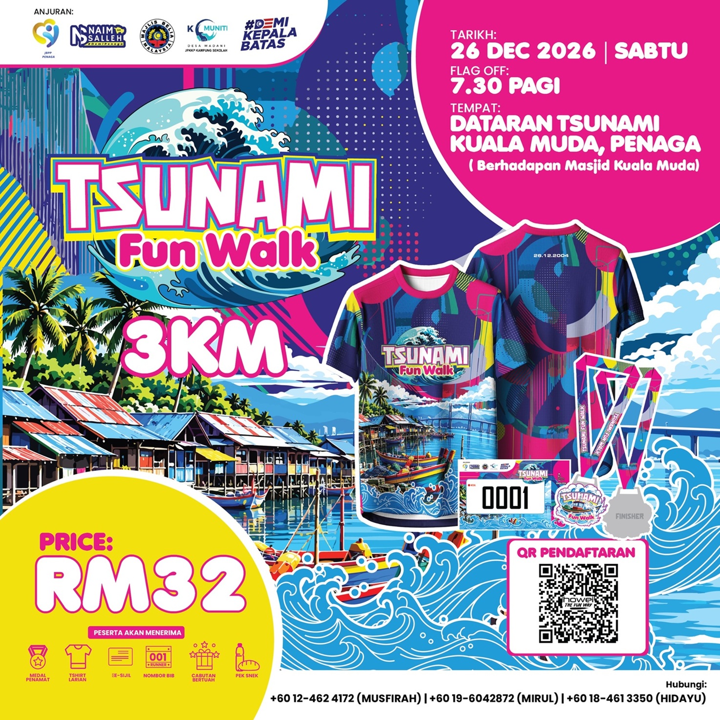 Tsunami Fun Walk walkers at Dataran Tsunami Kuala Muda