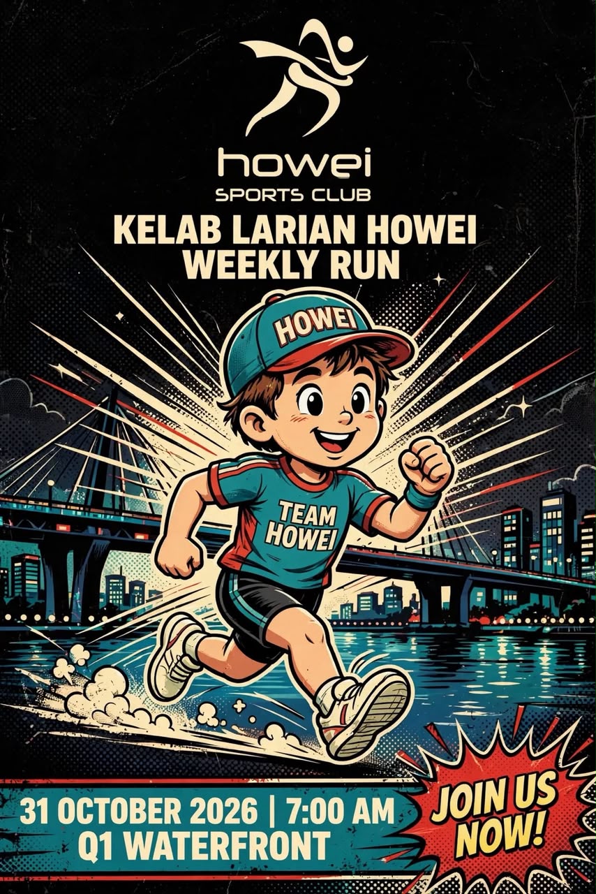 Kelab Larian Howei Weekly Run 2 runners at Q1 Queens Waterfront