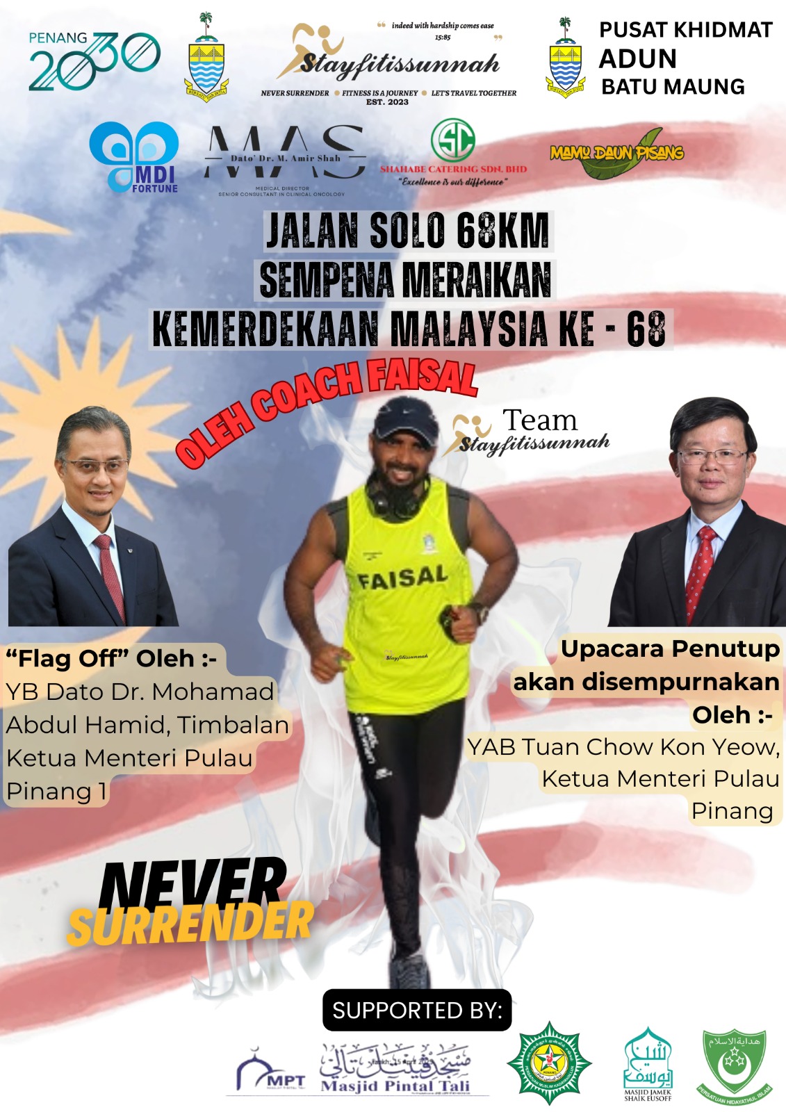 Jalan Solo 68km Sempena Meraikan Kemerdekaan Malaysia Ke-68 banner