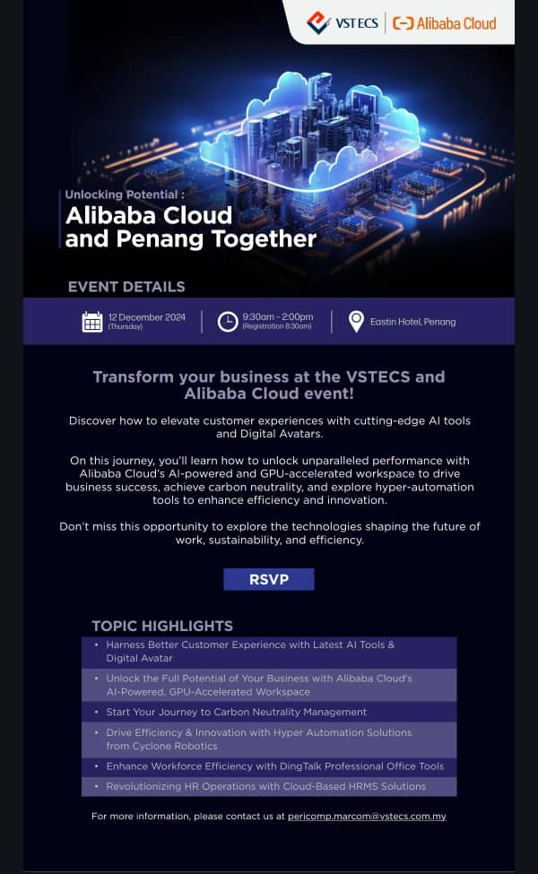 Unlock Potential - Alibaba Cloud and Penang Together banner