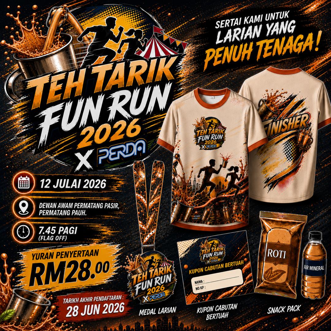 Teh Tarik Fun Run 2026 x Perda banner