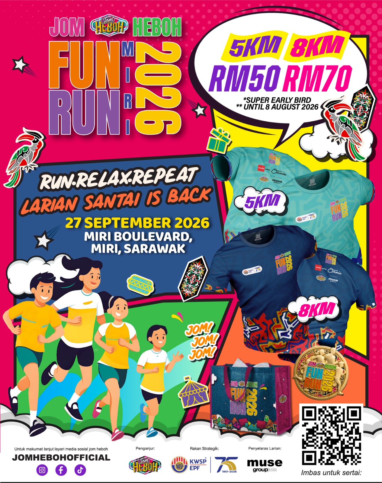 Jom Heboh Fun Run 2026 @ Miri, Sarawak banner
