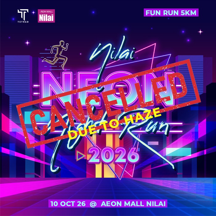 Nilai Neon Night Run 2026 participants at AEON MALL Nilai