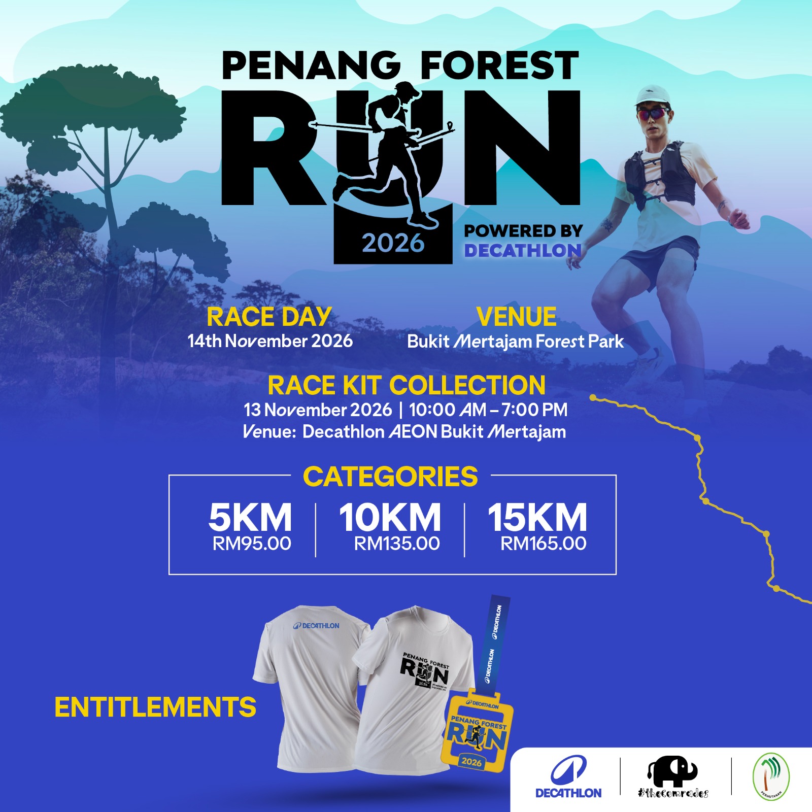 Penang Forest Run 2026 participants at Bukit Mertajam Forest Park