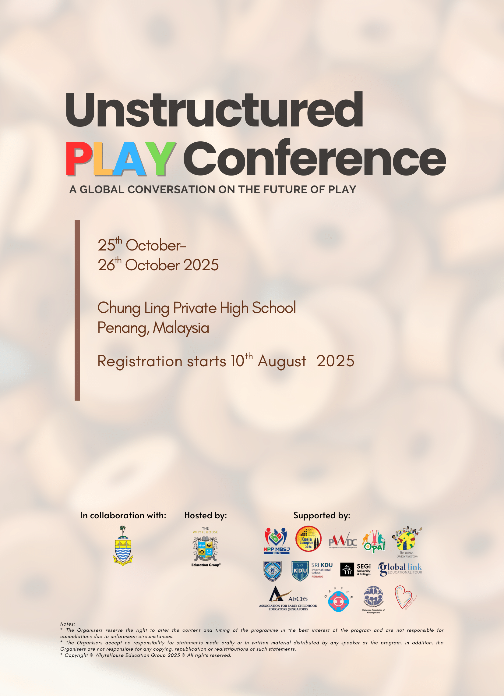 Unstructured Play Conference 2025 banner