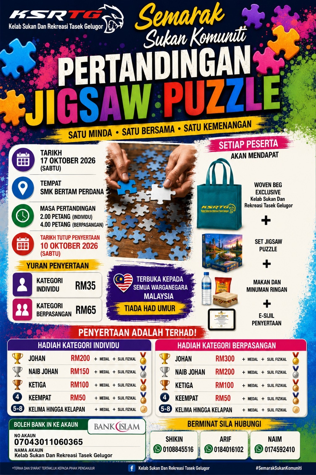 Pertandingan Jigsaw Puzzle participants at SMK Bertam Perdana