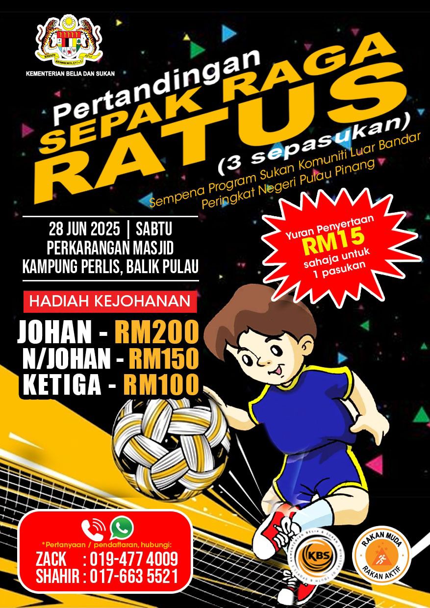 Pertandingan Sepak Raga Ratus banner
