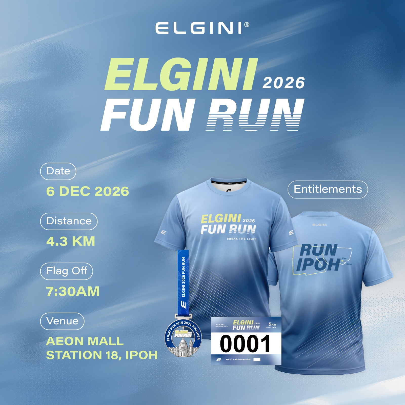Elgini Fun Run 2026 walkers at AEON Mall Station 18