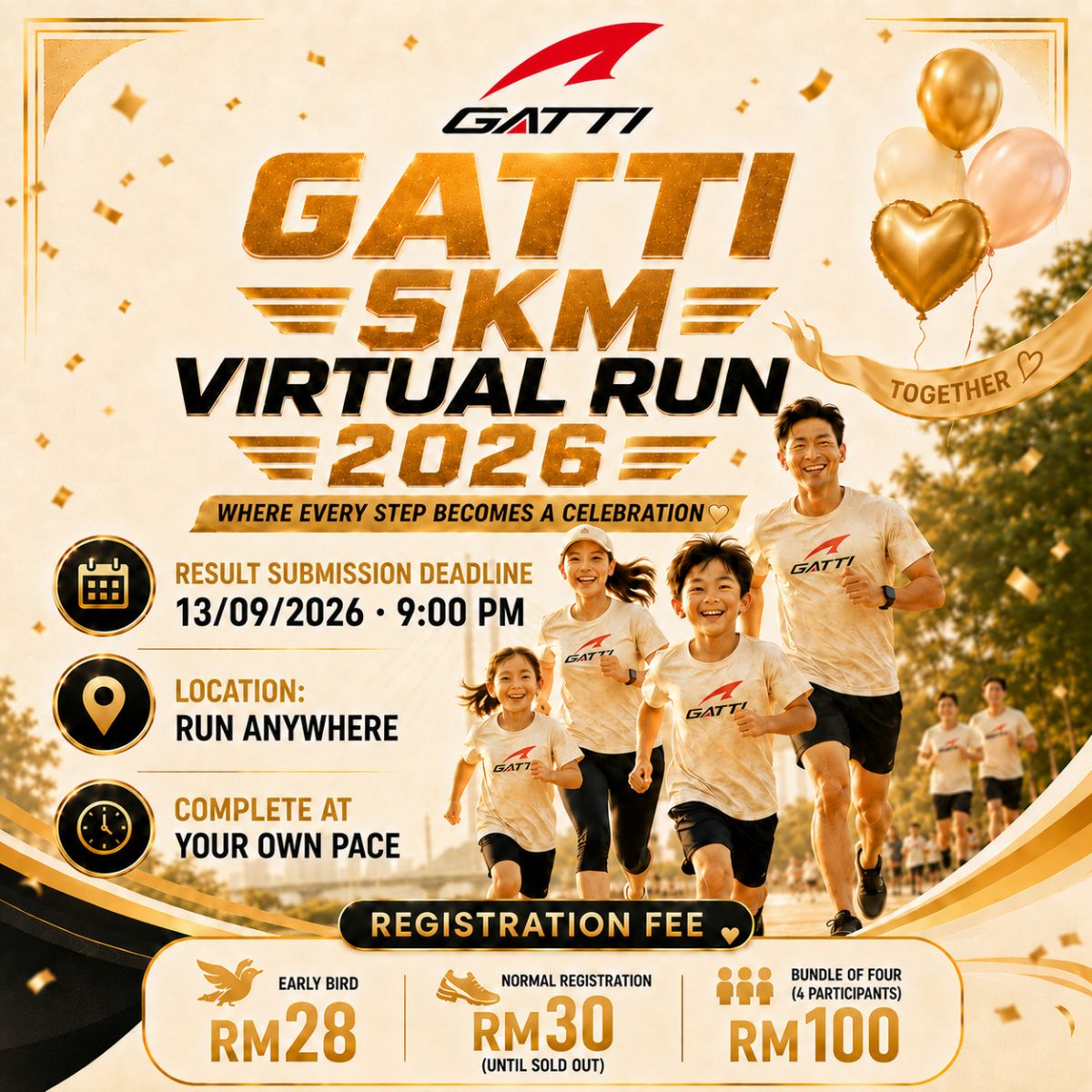 Gatti 5KM Virtual Run 2026 participants