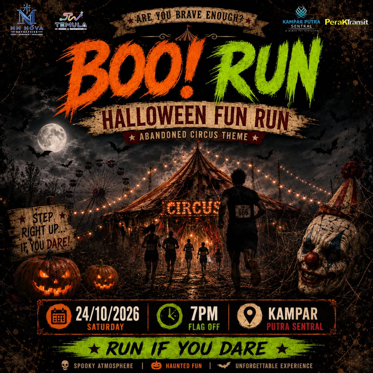 Boo! Run - Halloween Fun Run participants at Kampar Putra Sentral