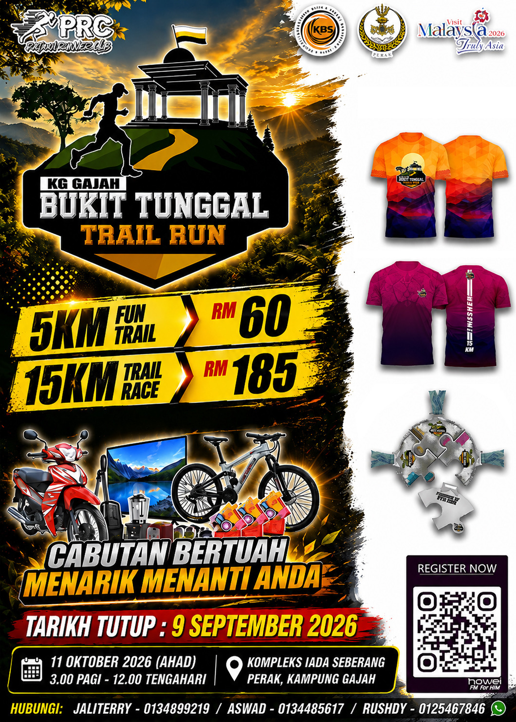Bukit Tunggal Trail Run 2026 participants at Kompleks IADA Seberang Perak ( Kg Gajah )