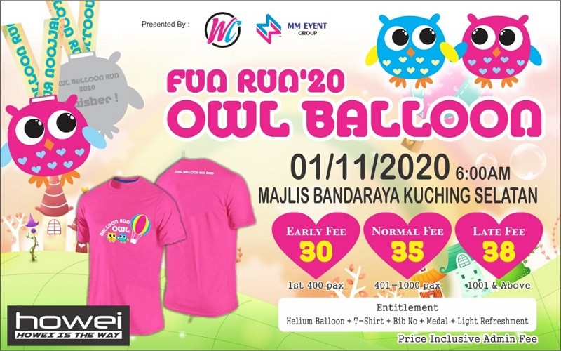 Owl Balloon Fun Run 2020 - Kuching banner