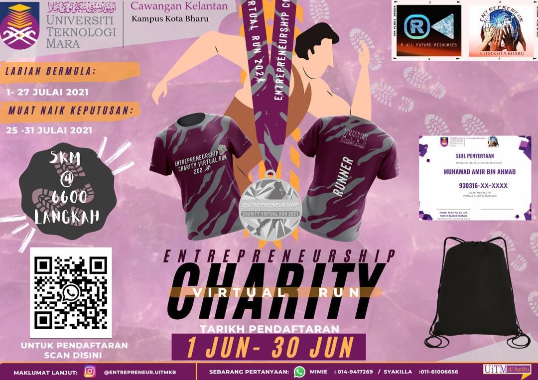 Entrepreneurship Charity Virtual Run 2021 banner