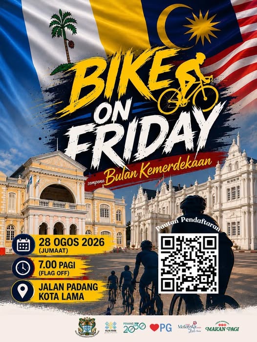 BIKE ON FRIDAY (Bulan Kemerdekaan) cyclists at Jalan Padang Kota Lama