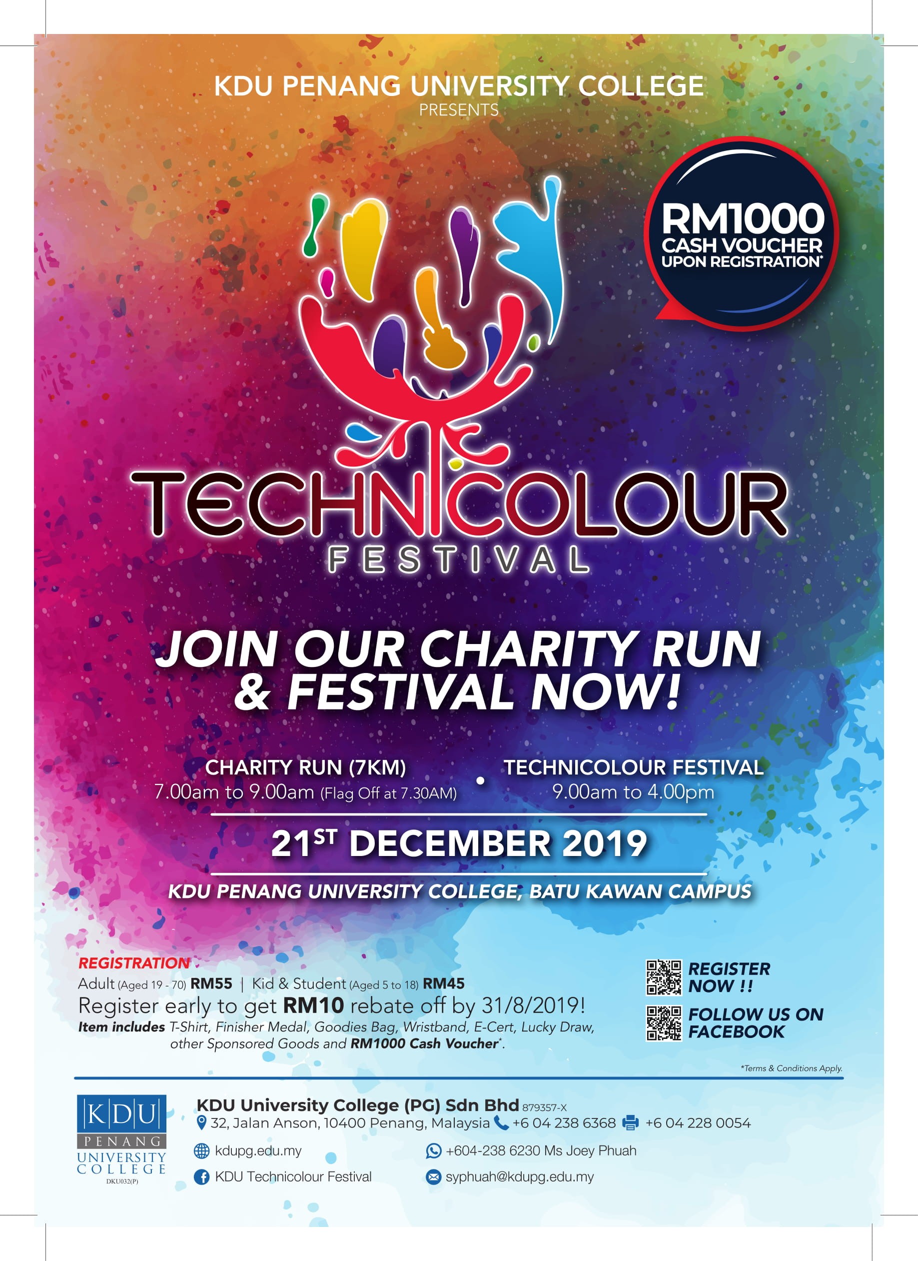 KDU Technicolour Charity Run and Festival banner