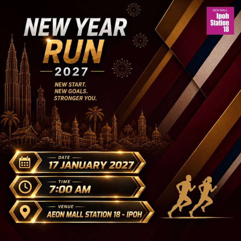 NEW YEAR RUN 2027 - IPOH participants at Aeon Mall Station 18 - Ipoh