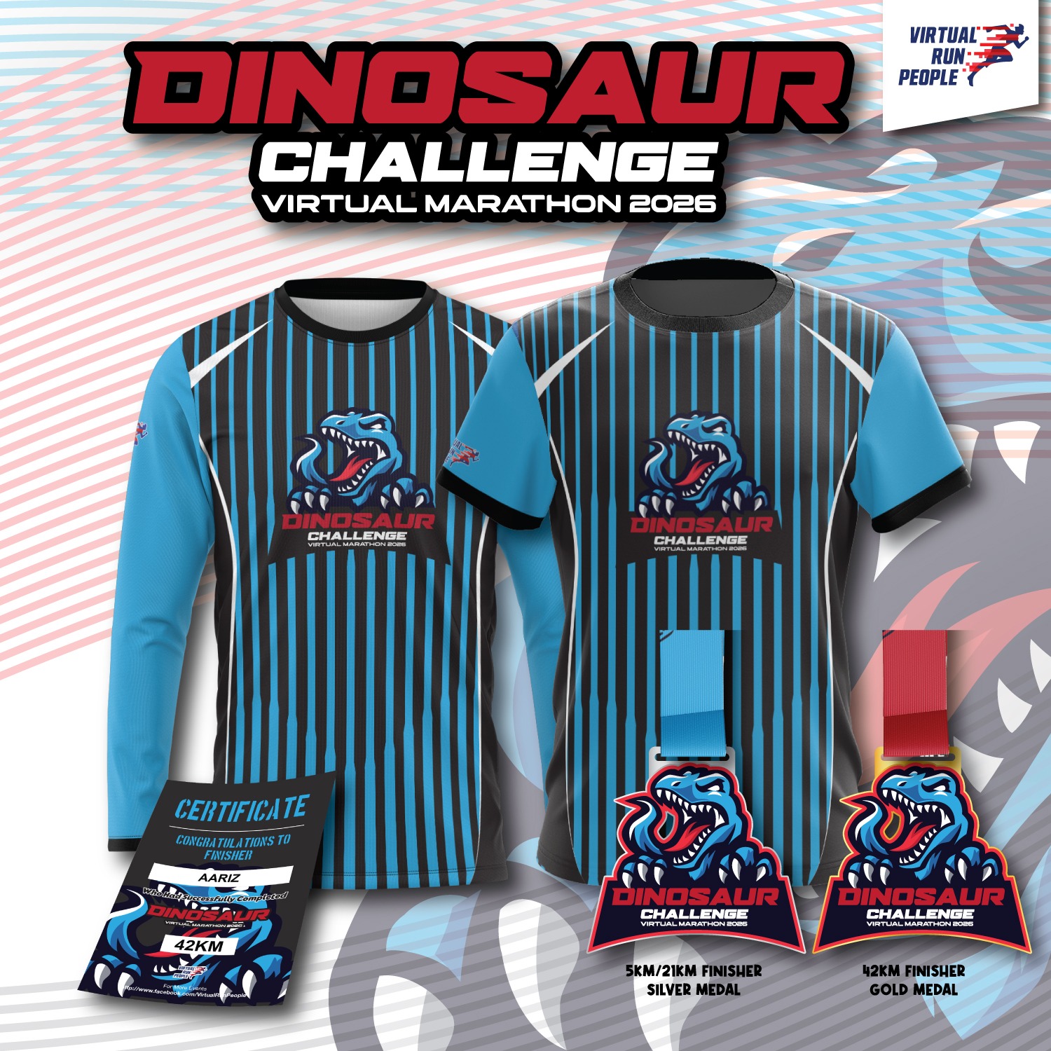 Dinosaur Challenge Virtual Marathon 2026 banner