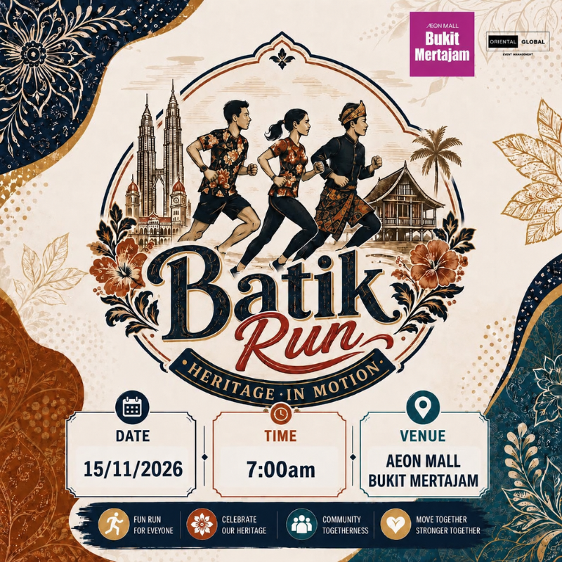 Batik Run 2026 - Bukit Mertajam participants at Aeon Mall Bukit Mertajam