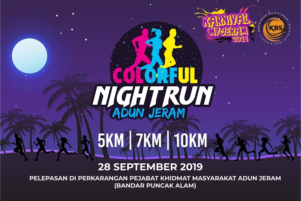 Colorful Night Run Adun Jeram 2019 banner