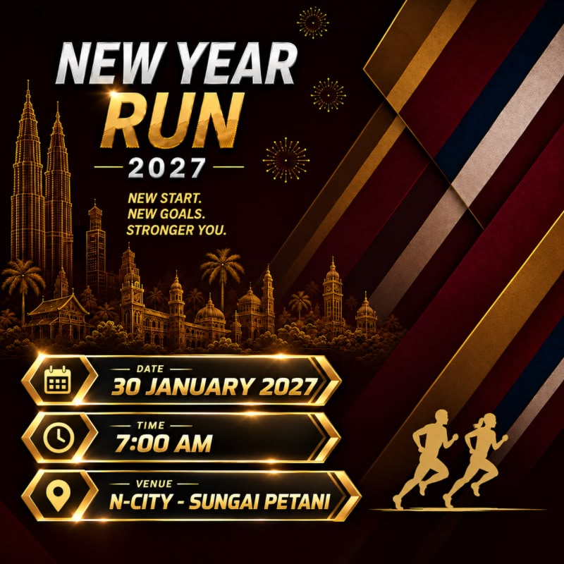 NEW YEAR RUN 2027 - SUNGAI PETANI participants at N-City