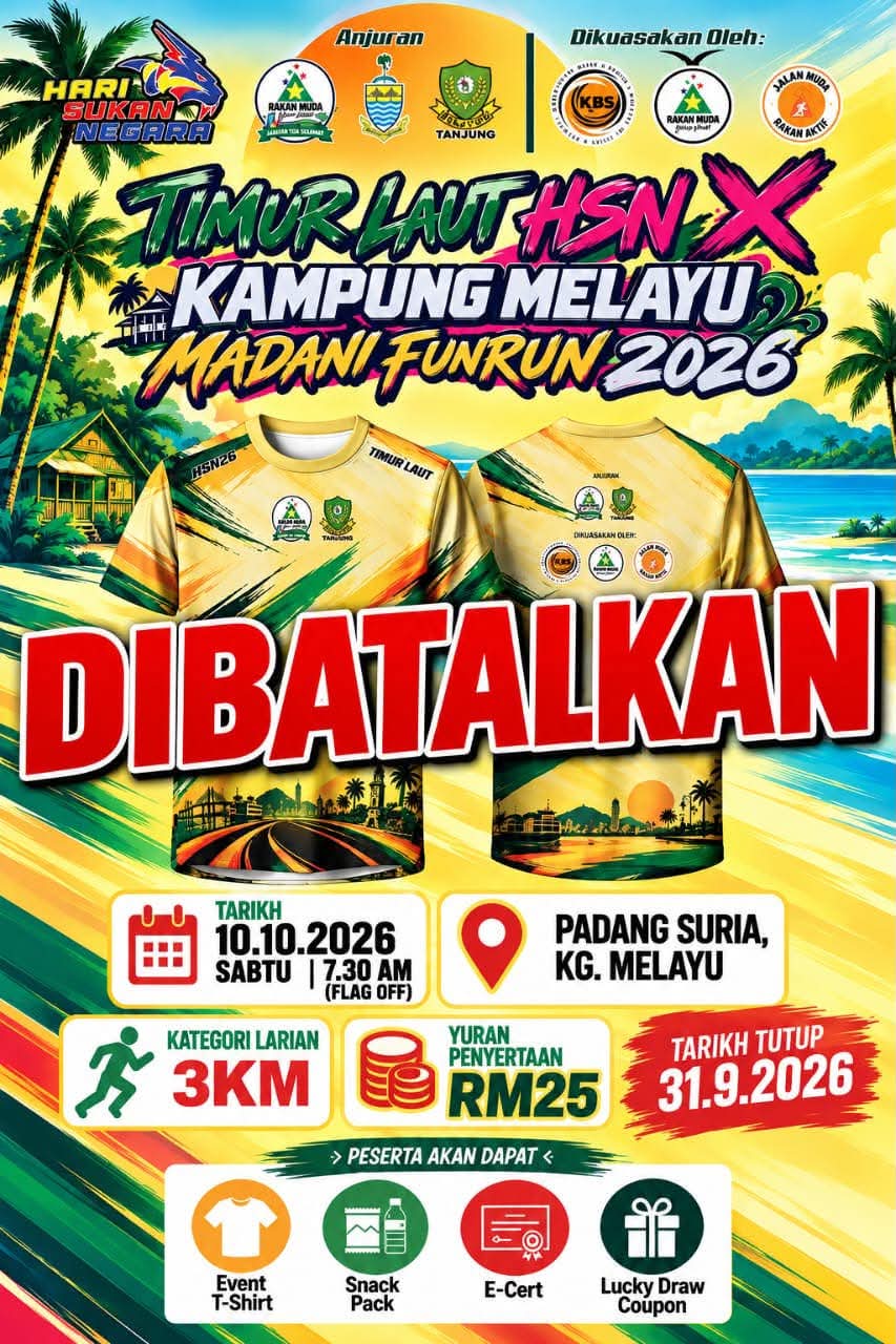 Timur Laut HSN X Kampung Melayu Madani Funwalk 2026 walkers at Padang Suria