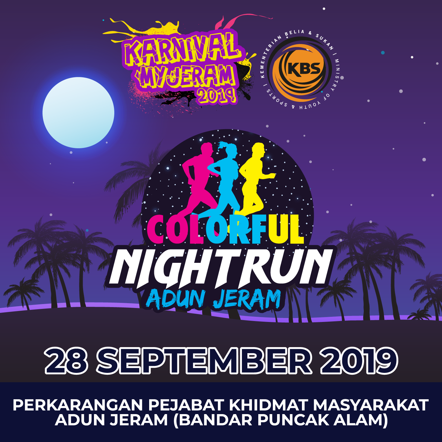 Colorful Night Run Adun Jeram 2019 banner