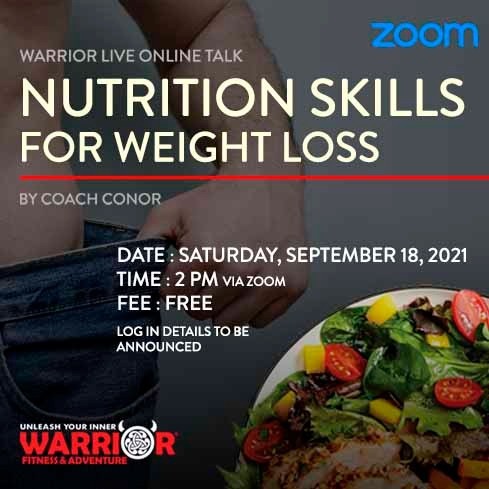 Warrior Live Online Talk - Nutrition Talk for Weight Loss banner