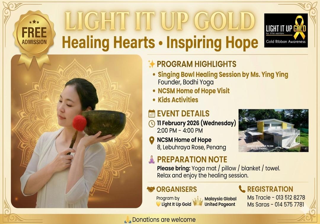 Light It Up Gold Singing Bowl Healing Session banner