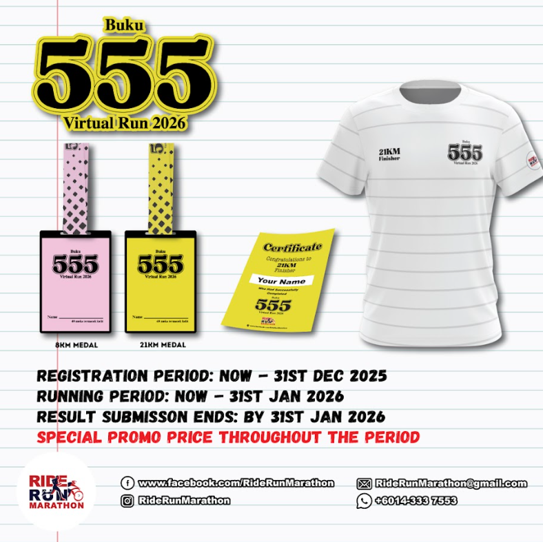 Buku 555 Virtual Run 2026 banner