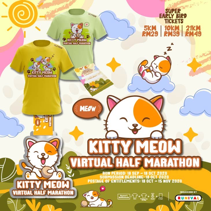 Kitty Meow Virtual Half Marathon banner